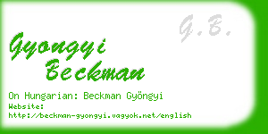 gyongyi beckman business card